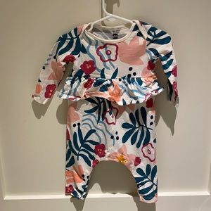Tea Collection Peplum Baby Romper 6-9M